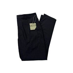 NWT SKYR Performance Pants Mens 34X32 Tricot Slim Fit Dynasty Black Stretch